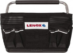 Lenox - 23 Pocket Black Ballistic Nylon Tool Bag - 19" Wide x 10" Deep x 12" High - Makers Industrial Supply