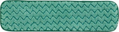 Rubbermaid - 469.9mm Long x 5-1/2" Wide Microfiber Dust Mop Pad - Green, Looped Head, Launderable - Makers Industrial Supply