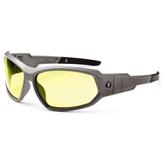 LOKI Yellow Lens Matte Gray Safety Glasses // Goggles - Makers Industrial Supply