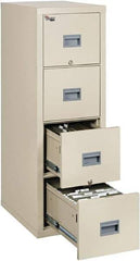 FireKing - 17-3/4" Wide x 52-3/4" High x 25" Deep, 4 Drawer Vertical File - Steel, Parchment - Makers Industrial Supply