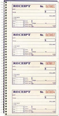 Adams Business Forms - 200 Sheet, 2-3/4 x 4-3/4", Receipt Book - Makers Industrial Supply