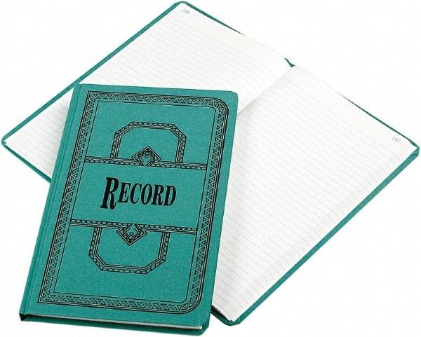 Boorum & Pease - 300 Sheet, 12-1/8 x 7-5/8", Record Rule Record/Account Book - Blue - Makers Industrial Supply