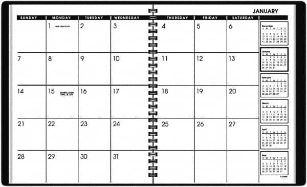 AT-A-GLANCE - 24 Sheet, 6-7/8 x 8-3/4", Planner Appointment Book - Black - Makers Industrial Supply