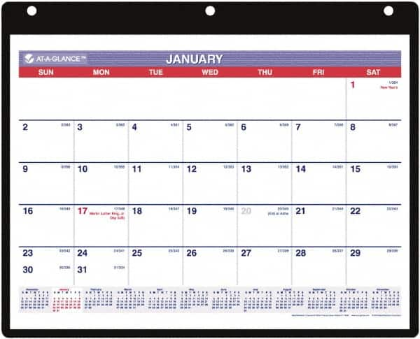 AT-A-GLANCE - 12 Sheet, 11 x 8-1/4", Wall Calendar - Makers Industrial Supply