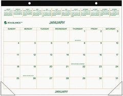 AT-A-GLANCE - 24 Sheet, 22 x 17", Desk Pad - Brown & Green - Makers Industrial Supply