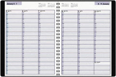 DayMinder - 104 Sheet, 8" x 11", Appointment Book - Black - Makers Industrial Supply