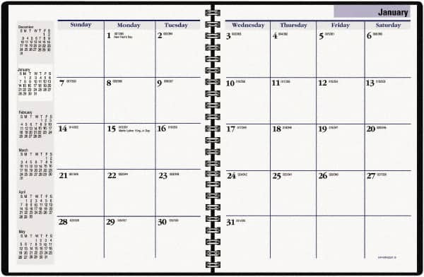 DayMinder - 24 Sheet, 6-7/8 x 8-3/4", Appointment Book - Black - Makers Industrial Supply