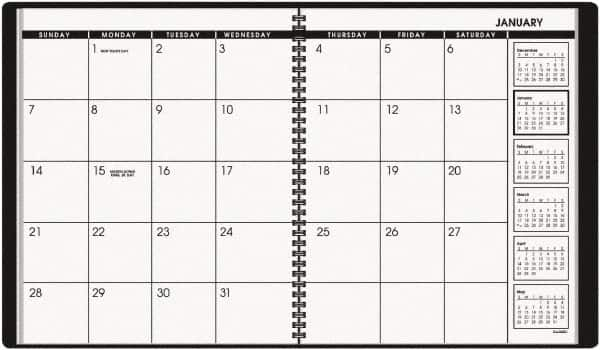 AT-A-GLANCE - 26 Sheet, 9 x 11", Planner Appointment Book - Black - Makers Industrial Supply