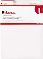 UNIVERSAL - 25 x 30 Inch Self Stick Easel Pad, White, 30 Sheets per Pad - For Use with Easel Stands - Makers Industrial Supply