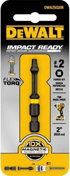 DeWALT - #2" Square Size Square Recess Bit - 1/4" Hex Drive, 2" OAL - Makers Industrial Supply