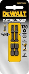 DeWALT - T30 Torx Bit - 1/4" Hex Drive, 2" OAL, 1/4" Socket Nose Diam - Makers Industrial Supply