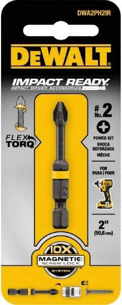 DeWALT - #2 Phillips Screwdriver Bit - 1/4" Hex Drive, 2" OAL - Makers Industrial Supply