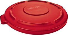 Rubbermaid - Round Lid for Use with 32 Gal Round Trash Cans - Red, Low-Density Polyethylene, For Brute Trash Cans - Makers Industrial Supply