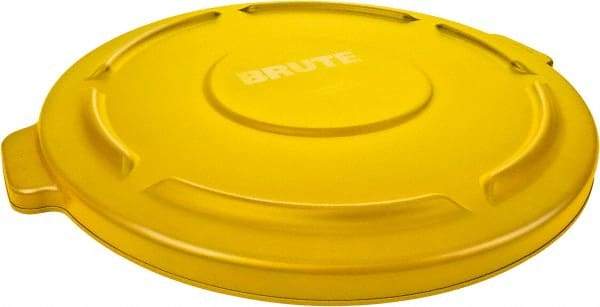 Rubbermaid - Round Lid for Use with 32 Gal Round Trash Cans - Yellow, Low-Density Polyethylene, For Brute Trash Cans - Makers Industrial Supply