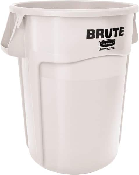 Rubbermaid - 44 Gal White Round Trash Can - Polyethylene - Makers Industrial Supply