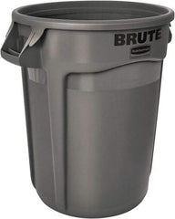 Rubbermaid - 20 Gal Gray Round Trash Can - Polyethylene, 22.91" High - Makers Industrial Supply