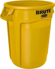 Rubbermaid - 20 Gal Yellow Round Trash Can - Polyethylene, 22.93" High - Makers Industrial Supply