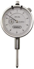 General - 0-100 Dial Reading, 0.001" Graduation Dial Drop Indicator - 2-1/4" Dial, 0.1" Range per Revolution, Revolution Counter - Makers Industrial Supply