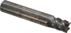 Accupro - 13/32", 9/16" LOC, 7/16" Shank Diam, 2-1/2" OAL, 5 Flute, Solid Carbide Square End Mill - Single End, Uncoated, Spiral Flute, 45° Helix, Centercutting, Right Hand Cut, Right Hand Flute - Makers Industrial Supply