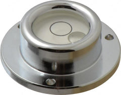 Geier & Bluhm, Inc. - 1-3/4 Inch Base Diameter x 0.63 Inch Overall Height, 1 Circle, Brass Bull's Eye Circular Level - 0.315 Inch Vial Diameter, 13/16 Inch Inner Diameter, 0.12 Inch Mounting Hole Diameter, 0.1 Inch Sensitivity, -40 to 160°F - Makers Industrial Supply