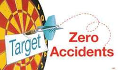 NMC - Target - Zero Accidents, 60 Inch Long x 36 Inch High, Safety Banner - Polyethylene, English, Printed on 1 Side - Makers Industrial Supply