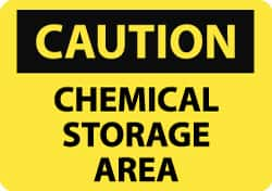 NMC - "Caution - Chemical Storage Area", 10" Long x 14" Wide, Aluminum Safety Sign - Rectangle, 0.04" Thick, Use for Hazardous Materials - Makers Industrial Supply