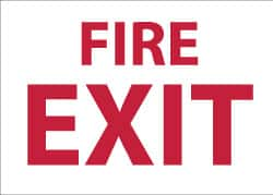 NMC - Fire Exit, Pressure Sensitive Vinyl Fire Sign - 14" Wide x 10" High - Makers Industrial Supply