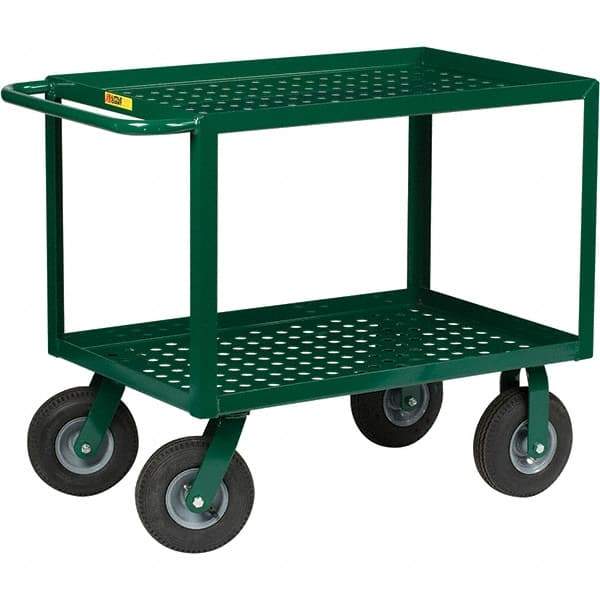 Little Giant - 1,000 Lb Capacity, 24" Wide x 36" Long x 35" High Service Cart - 2 Shelf, Steel, Pneumatic Casters - Makers Industrial Supply