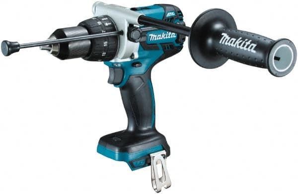 Makita - 18 Volt 1/2" Keyless Chuck Cordless Hammer Drill - 0 to 34,000 BPM, 0 to 400 & 0 to 1,500 RPM, Reversible, Ergonomic Handle - Makers Industrial Supply