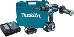 Makita - 18 Volt 1/2" Keyless Chuck Cordless Hammer Drill - 0 to 34,000 BPM, 0 to 400 & 0 to 1,500 RPM, Reversible, Ergonomic Handle - Makers Industrial Supply