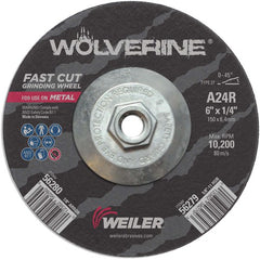 Vortec Pro 6″ × 1/4″ Type 27 Grinding Wheel, A24R, 5/8″-11″ UNC Nut - Makers Industrial Supply