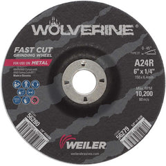 Vortec Pro 6″ × 1/4″ Type 27 Grinding Wheel, A24R, 7/8″ Arbor Hole - Makers Industrial Supply