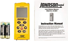 Johnson Level & Tool - 0.05 m to 39.62 m, Laser Distance Finder - 2 AA Alkaline Battery, Accurate to 1/16 Inch - Makers Industrial Supply