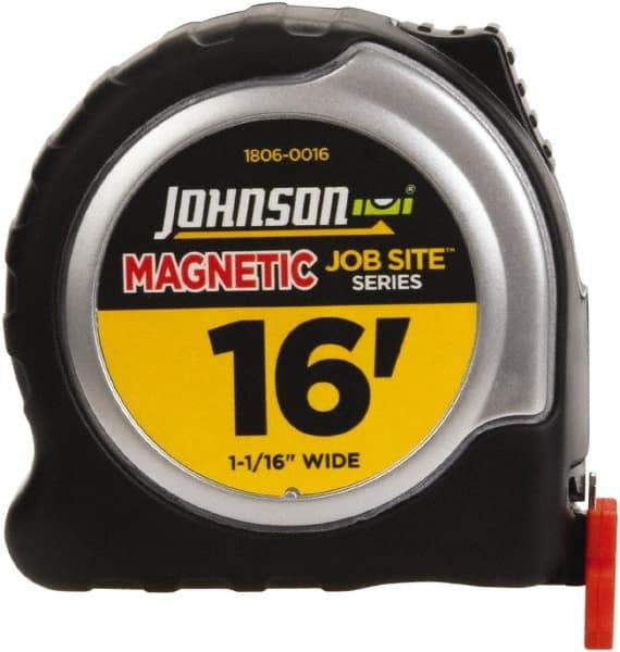 Johnson Level & Tool - 16' x 1-1/16" Tape Measure - 1/16" Graduation, Inch Graduation Style - Makers Industrial Supply