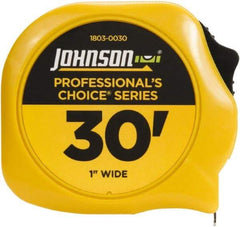 Johnson Level & Tool - 30' x 1" Tape Measure - 1/16" Graduation, Inch Graduation Style - Makers Industrial Supply