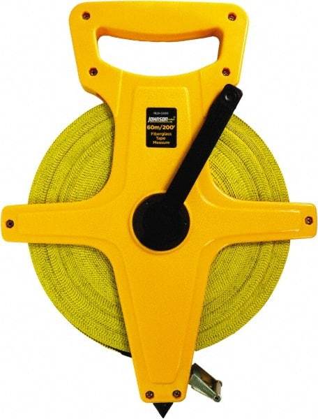 Johnson Level & Tool - 200' x 1/2" Tape Measure - 1/8" & 1mm Graduation, Inch/Metric Graduation Style - Makers Industrial Supply