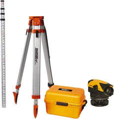 Johnson Level & Tool - 32x Magnification, 2.62 to 450 Ft. Measuring Range, Automatic Optical Level Kit - Accuracy 1/16 Inch at 200 Ft., Kit Includes Tripod, 13 Grade Rod, Hard Shell Carrying Case - Makers Industrial Supply