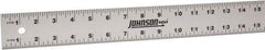 Johnson Level & Tool - 96" Long, 1/8, 1/16" Graduation, Aluminum Rule - English Graduation Style, Gray, Anodized Finish - Makers Industrial Supply