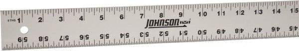 Johnson Level & Tool - 60" Long, 1/8, 1/16" Graduation, Aluminum Rule - English Graduation Style, Gray, Anodized Finish - Makers Industrial Supply