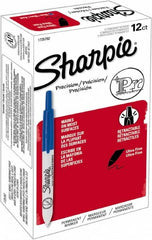 Sharpie - Blue Permanent Marker - Retractable Ultra Fine Tip, Alcohol Based Ink - Makers Industrial Supply