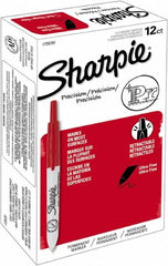 Sharpie - Red Permanent Marker - Retractable Ultra Fine Tip, Alcohol Based Ink - Makers Industrial Supply