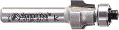 Amana Tool - 1/2" Cut Diam, 3/8" Length of Cut, 2 Flute Laminate Trim Edge Profile Router Bit - Carbide-Tipped, 1/4" Shank Diam, 1-7/8" OAL, Uncoated - Makers Industrial Supply