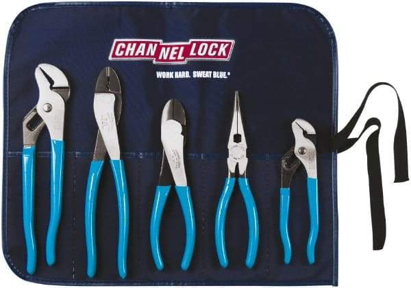 Channellock - 5 Piece Plier Set - Comes in Tool Roll - Makers Industrial Supply