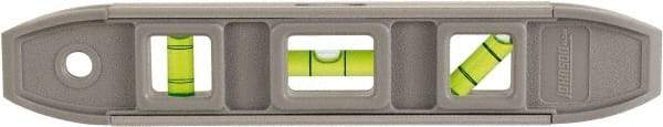 Johnson Level & Tool - Magnetic 9" Long 3 Vial Torpedo Level - Aluminum, Gray, 1 Plumb, 1 Level & 1 45° Vials - Makers Industrial Supply