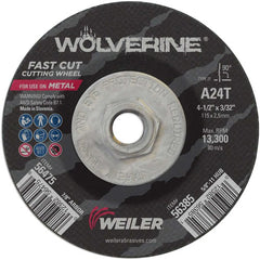 Vortec Pro 4-1/2″ × 3/32″ Type 27 Cutting Wheel, A24T, 5/8″-11 UNC Nut - Makers Industrial Supply