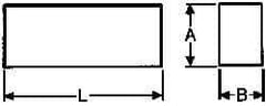 Seco - WKE45 Cobalt Rectangular Tool Bit Blank - 8mm Wide x 12mm High x 200mm OAL - Exact Industrial Supply