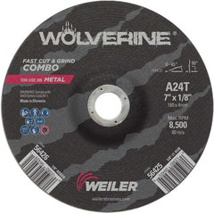 Vortec Pro 7″ × 1/8″ Type 27 Cutting Wheel, A24T, 7/8″ Arbor Hole - Makers Industrial Supply