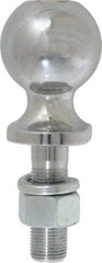 Reese - 2" Diam, 2-3/8" Shank Length, Hitch Ball - 3/4" Shank Diam, 3,500 Lb Capacity, Chrome Finish - Makers Industrial Supply