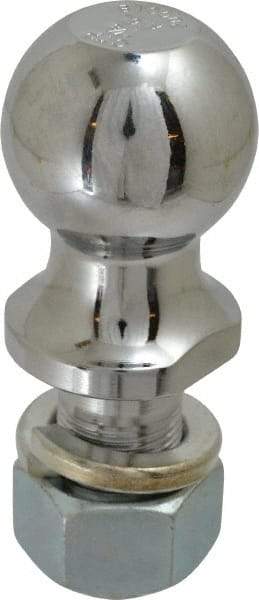 Reese - 1-7/8" Diam, 2" Shank Length, Hitch Ball - 1" Shank Diam, 2,000 Lb Capacity, Chrome Finish - Makers Industrial Supply