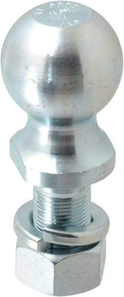 Reese - 2" Diam, 2" Shank Length, Hitch Ball - 1" Shank Diam, 7,500 Lb Capacity, Zinc Finish - Makers Industrial Supply